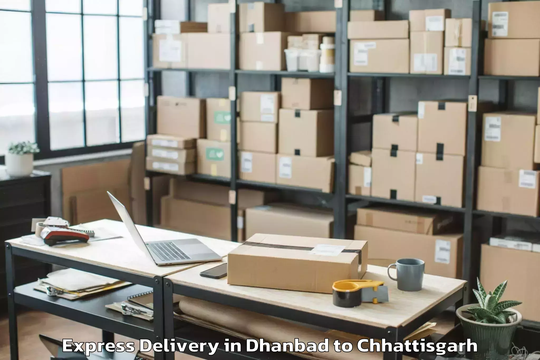 Expert Dhanbad to City Center Mall Raipur Express Delivery